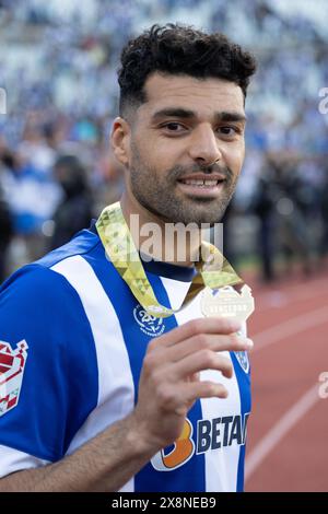 26 mai 2024. Lisbonne, Portugal. L'attaquant iranien de Porto Mehdi Taremi (9) célèbre après avoir remporté la Coupe portugaise, Porto vs Sporting crédit : Alexandre de Sousa/Alamy Live News Banque D'Images