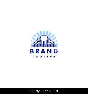 Dents sur le sommet des montagnes logo Design. Logo de Tooth Mountain Peak. Illustration de Vecteur