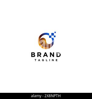 Harmony Coffee avec logo Digital accent. Design du logo Harmony Digital Coffee. Illustration de Vecteur