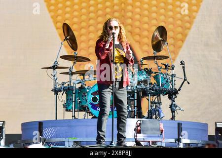 Napa, Californie, États-Unis. 25 mai 2024. Fher Olvera du groupe de rock mexicain MANA se produisant sur scène au BottleRock 2024 Music Festival. Crédit : Ken Howard/Alamy Banque D'Images