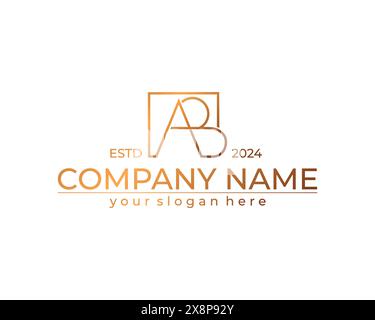 Lettre AB logo design lettre AB luxueux. eléments de modèle de logo de lettre. monogramme personnel. Illustration de Vecteur