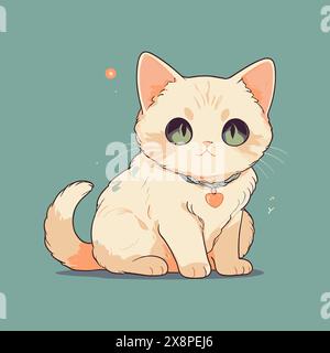 Illustration d'un chat charmant avec une fourrure douce et de minuscules pattes. Illustration de Vecteur