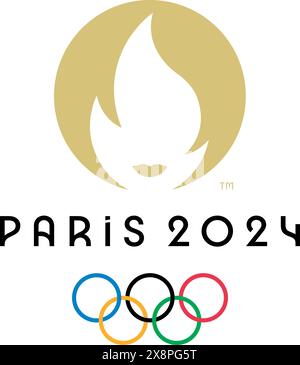 Logo officiel des Jeux Olympiques d'été de Paris 2024 Illustration de Vecteur