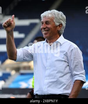 Bergame, Italie. 26 mai 2024. L'entraîneur-chef d'Atalanta, Gian Piero Gasperini, réagit avant un match de Serie A entre Atalanta et Turin à Bergame, Italie, le 26 mai 2024. Crédit : Augusto Casasoli/Xinhua/Alamy Live News Banque D'Images