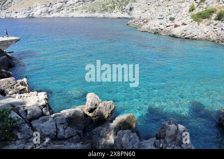 Ieranto - Scorcio della baia dalla scogliera Banque D'Images