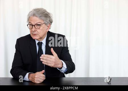 Paris, France. 20 mai 2024. © PHOTOPQR/LE PARISIEN/olivier corsan ; Paris ; 20/05/2024 ; Paris, France, le 20 mai 2024. Thierry Breton, Commissaire européen au marché intérieur depuis 2019 photo : LP/Olivier Corsan Paris, France, 20 mai 2024 thierry Breton, Commissaire européen au marché intérieur depuis 2019 *** local Caption *** THIERRY BRETON crédit : MAXPPP/Alamy Live News Banque D'Images