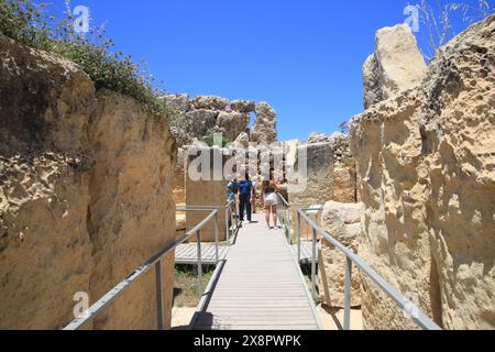 Gozo, Malte. 26 mai 2024. Visite des temples de Ggantija, un complexe du patrimoine mondial de l'UNESCO sur l'île de Gozo, Malte, le 26 mai 2024. Crédit : Chen Wenxian/Xinhua/Alamy Live News Banque D'Images