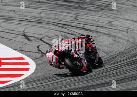 Barcelone, Espagne. 26 mai 2024. Courses de MotoGP Monster Energy Grand Prix de Catalunta au Montmelo Barcelona-Catalunya circuit, Barcelone, Espagne, mai 26 2024 en photo: Francesco Bagnaia et Jorge Martin Carreras del Gran Premio Monster Energy de MotoGP de Catalunya en el Circuito de Montmelo Barcelona-Catalunya en Barcelona, España, 26 de Mayo de 2024 POOL/ MotoGP.com/Cordon les images de presse seront à usage éditorial exclusif. Crédit obligatoire : © MotoGP.com crédit : CORDON PRESS/Alamy Live News Banque D'Images