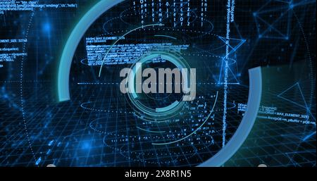 Image d'un radar tournant sur des codes binaires et un langage de programmation Banque D'Images