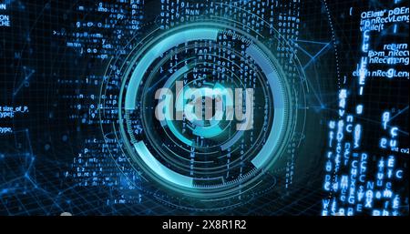 Image d'un radar tournant sur des codes binaires et un langage de programmation Banque D'Images