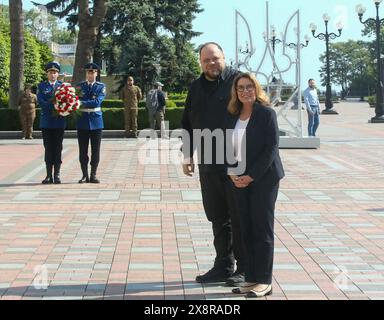 Non exclusif : KIEV, UKRAINE - 24 MAI 2024 - Président de la Verkhovna Rada d'Ukraine Ruslan Stefanchuk et Maréchal du Sénat de la République de Banque D'Images