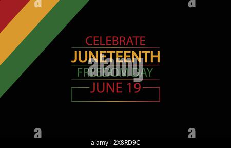 Junetenth Celebration Flag fond Design pour le 19 juin Illustration de Vecteur