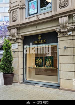 Magasin Rolex. Avinguda Diagonal, Barcelone, Catalogne, Espagne. Banque D'Images