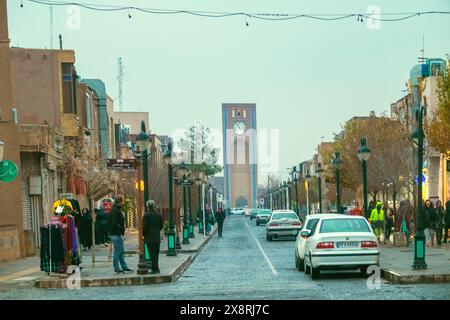 Yazd, Iran- 28 décembre 2022 : une ville ancienne avec une saveur orientale. Reconstruction réussie de la ville Banque D'Images