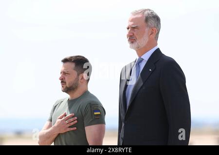 Madrid, Espagne. 27 mai 2024. Le roi d'Espagne Felipe VI reçoit le président ukrainien Volodymyr Zelensky à Madrid le lundi 27 mai 2024. Crédit : CORDON PRESS/Alamy Live News crédit : CORDON PRESS/Alamy Live News Banque D'Images