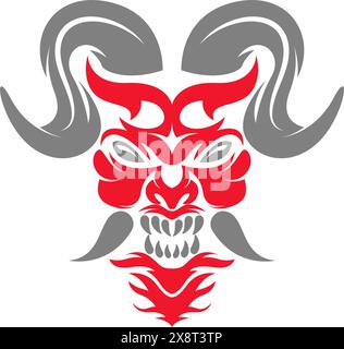 Modèle de conception de logo Devil Icon Illustration de Vecteur