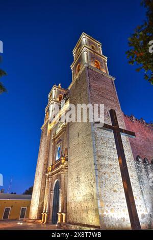 Cathédrale de San Gervasio, achevée en 1570, Valladolid, Yucatan, Mexique Banque D'Images