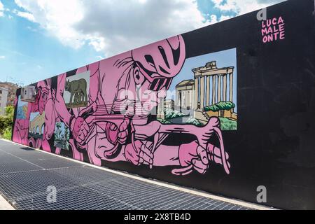 Roma, Italie. 27 mai 2024. La murale de la station de métro Conca d'oro à Rome, Italie. Lundi 27 mai 2024 cyclisme sportif (photo de Gian Mattia D'Alberto/Lapresse) crédit : LaPresse/Alamy Live News Banque D'Images