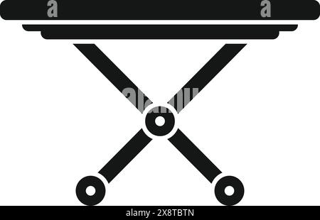 Icône vectorielle simpliste représentant une table pliable en monochrome Illustration de Vecteur