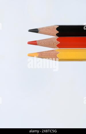 Crayons de couleur dans les couleurs nationales de l'Allemagne, couleur nationale Banque D'Images