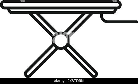 Dessin au trait simpliste d'une icône de planche à repasser en noir et blanc Illustration de Vecteur