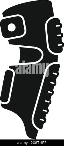 Icône graphique minimaliste d'une silhouette de trépied d'appareil photo en noir Uni sur fond blanc Illustration de Vecteur