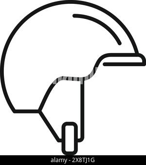 Illustration minimaliste en noir et blanc d'un casque de sécurité pour cyclistes Illustration de Vecteur