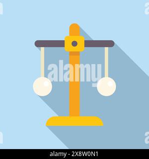 Graphique vectoriel d'une échelle d'équilibre simple sur fond bleu, représentant l'égalité Illustration de Vecteur