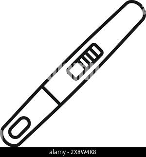 Icône de test de grossesse numérique avec trait modifiable et lignes fines. Simple dessin de contour noir et blanc Illustration de Vecteur