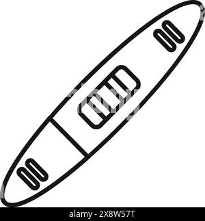 Dessin simple et propre d'une planche de surf adapté aux icônes, logos ou dessins graphiques Illustration de Vecteur