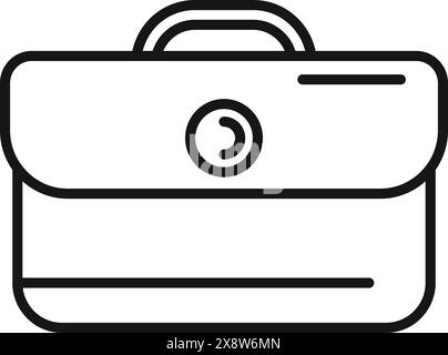 Dessin au trait simple d'une mallette classique, parfait pour les icônes d'affaires et les infographies Illustration de Vecteur
