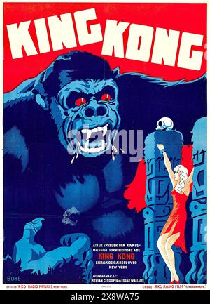 King Kong - affiche de cinéma danois - 1933 Banque D'Images