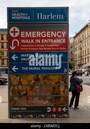 Peintures murales publiques réalisées par la WPA à l'hôpital Harlem à Harlem NYC Banque D'Images