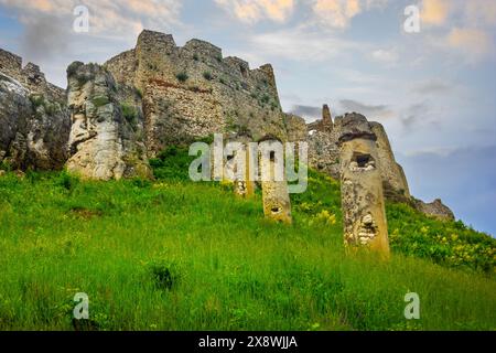 Colline avec ruines du château Spis en Slovaquie Banque D'Images