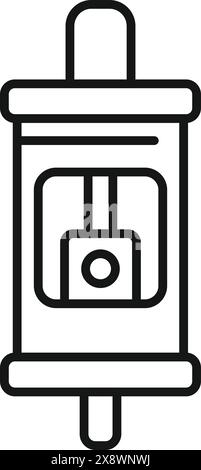 Icône de dessin au trait simple et propre représentant une lanterne suspendue traditionnelle Illustration de Vecteur