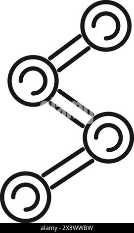 Une illustration linéaire simple de trois engrenages interconnectés dans un style minimaliste noir et blanc Illustration de Vecteur