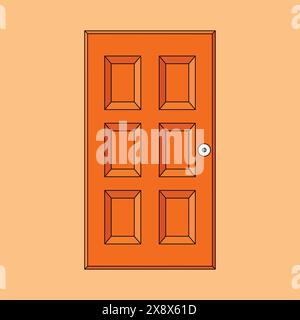 vecteur d'icône de porte en bois. illustration de porte de maison. icône de porte en bois Illustration de Vecteur