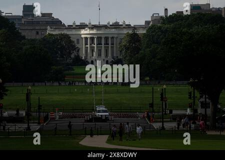 Washington, États-Unis. 27 mai 2024. Une vue générale de la Maison Blanche, à Washington, DC, le lundi 27 mai, 2024. (Graeme Sloan/Sipa USA) crédit : Sipa USA/Alamy Live News Banque D'Images