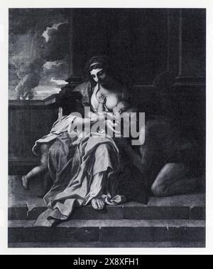 Charles le Brun. 1619-1690. La charité chrétienne. Toile cintrée Banque D'Images