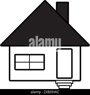 Illustration vectorielle linéaire de l'immobilier. Icône contour de la maison. Concept de maison Illustration de Vecteur