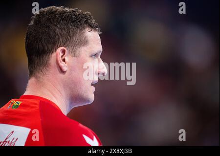 Hambourg, Allemagne. 25 mai 2024. Handball : EHF European League, SG Flensburg-Handewitt - Dinamo Bucarest, final four, demi-finale, Barclays Arena. Kevin Möller de Flensburg. Crédit : Noah Wedel/dpa/Alamy Live News Banque D'Images