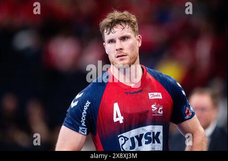 Hambourg, Allemagne. 25 mai 2024. Handball : EHF European League, SG Flensburg-Handewitt - Dinamo Bucarest, final four, demi-finale, Barclays Arena. Johannes Golla de Flensburg. Crédit : Noah Wedel/dpa/Alamy Live News Banque D'Images