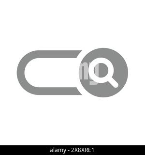 Zone de recherche avec icône de loupe. Barre ou champ de recherche, symbole de navigateur Web. Illustration de Vecteur