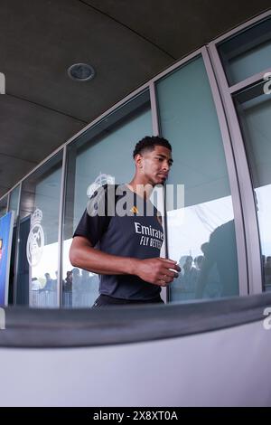 Madrid, Espagne. 27 mai 2024. Jude Bellingham du Real Madrid CF vu lors de l'Open Media Day avant leur finale de l'UEFA Champions League contre le Borussia Dortmund au terrain d'entraînement du Real Madrid. Crédit : SOPA images Limited/Alamy Live News Banque D'Images