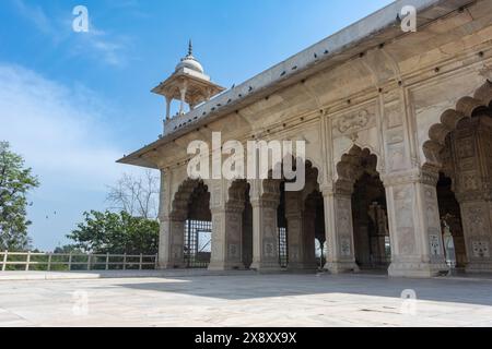 Diwan-i-Khas, Fort Rouge, Old Delhi, Inde. Site classé au patrimoine mondial de l'UNESCO Banque D'Images