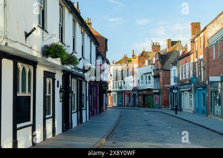 Matin sur Bailgate à Uphill Lincoln, Lincolnshire, Angleterre. Banque D'Images