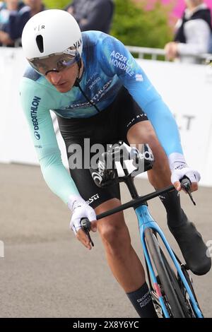 PETERS Nans (Decathlon AG2R la mondiale) lors des boucles de la Mayenne 2024, étape 1 Prologue espace Mayenne Laval, course cycliste UCI Pro Series le 23 mai 2024 à Laval - photo Laurent Lairys / DPPI Banque D'Images