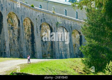 France, Jura, les Rousses, Fort des Rousses datés du XIXe siècle Banque D'Images