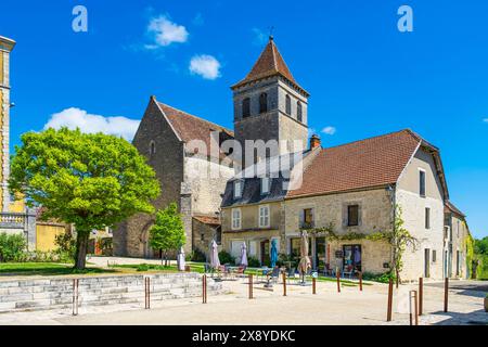 France, Lot, Montfaucon, village sur la voie Rocamadour (GR 46), variante de la voie du Puy (ou via Podiensis) vers Saint-Jacques-de-Compostelle, Saint- Banque D'Images