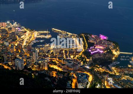 Principauté de Monaco, Monaco, le port de Fontvieille et Port Hercule sont partis Banque D'Images